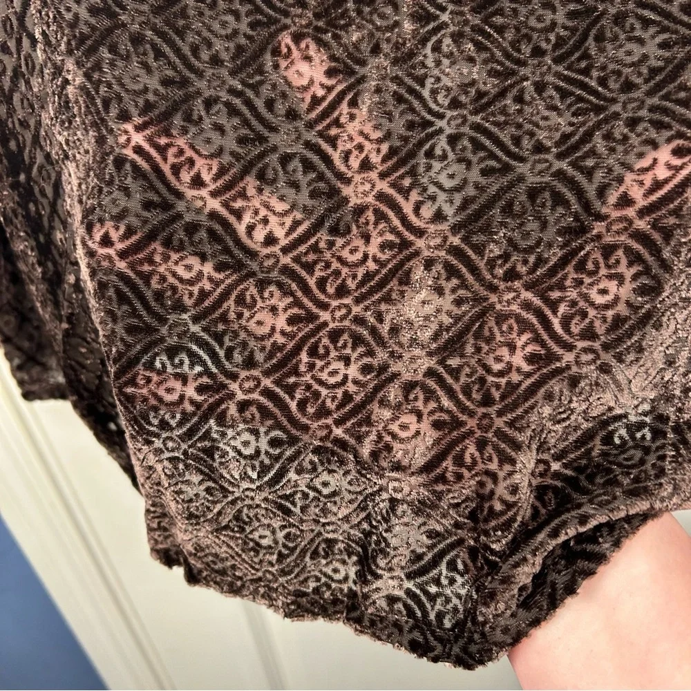 Chico's Rich Brown Patterned Blouse - Picture 6 of 7